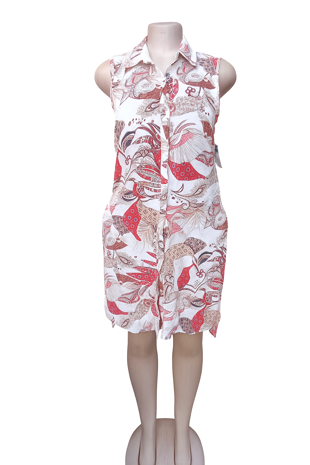 Floral Paisley Pattern Shirt Dress_0