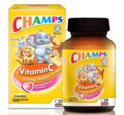 Champs C STRAWBERRY SUGAR FREE 100MG 100s_0