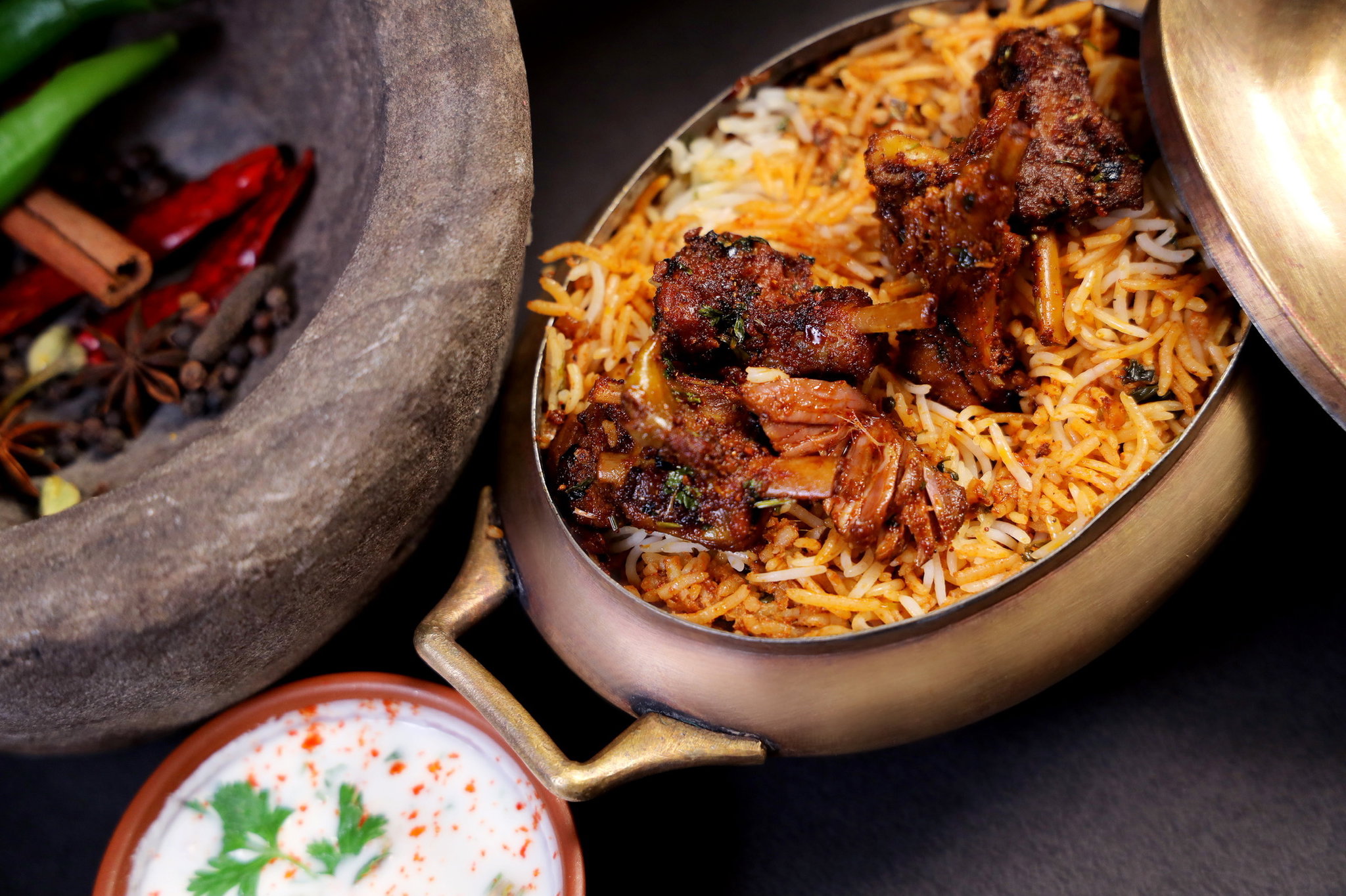 Mutton Fry Piece Biryani Andhra Style_0