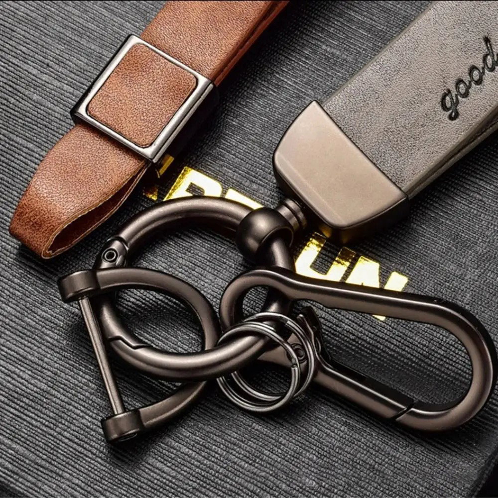 Porte-clé en véritable cuir pour hommes et femmes_5