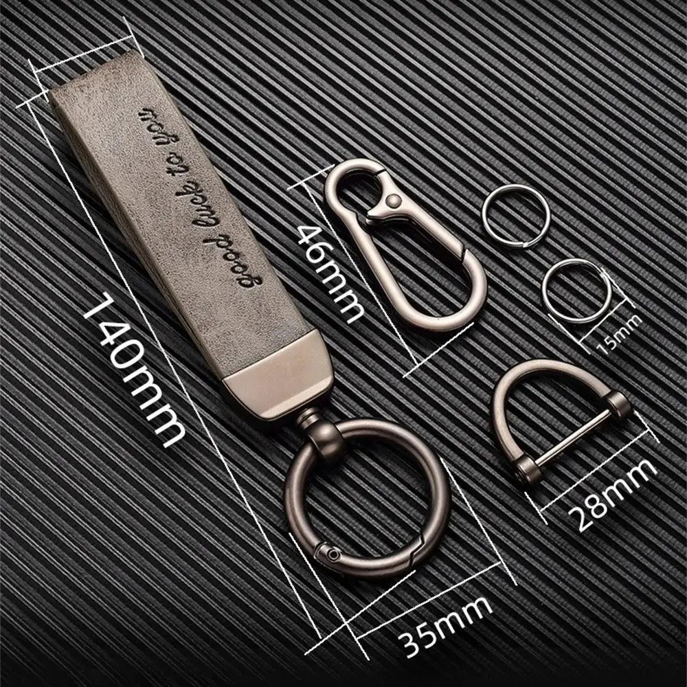 Porte-clé en véritable cuir pour hommes et femmes_4