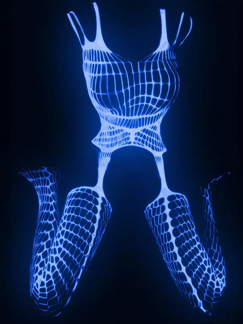 Collant sexy en Résille Transparente Phosphorescents