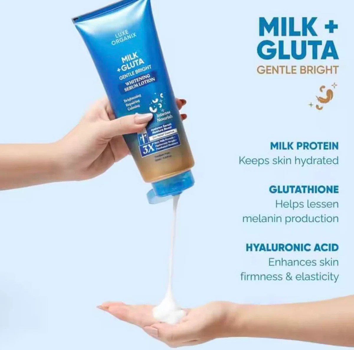 Luxe Organix Milk + Gluta Gentle Bright Whitening Serum Lotion - 350ml_1