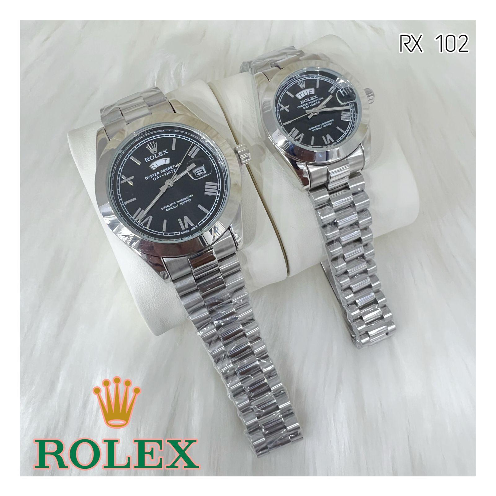 Rolex Day Date Diamond & Index Flat Model Couple