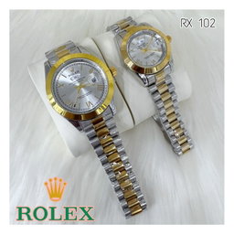 Rolex Day Date Diamond & Index Flat Model Couple