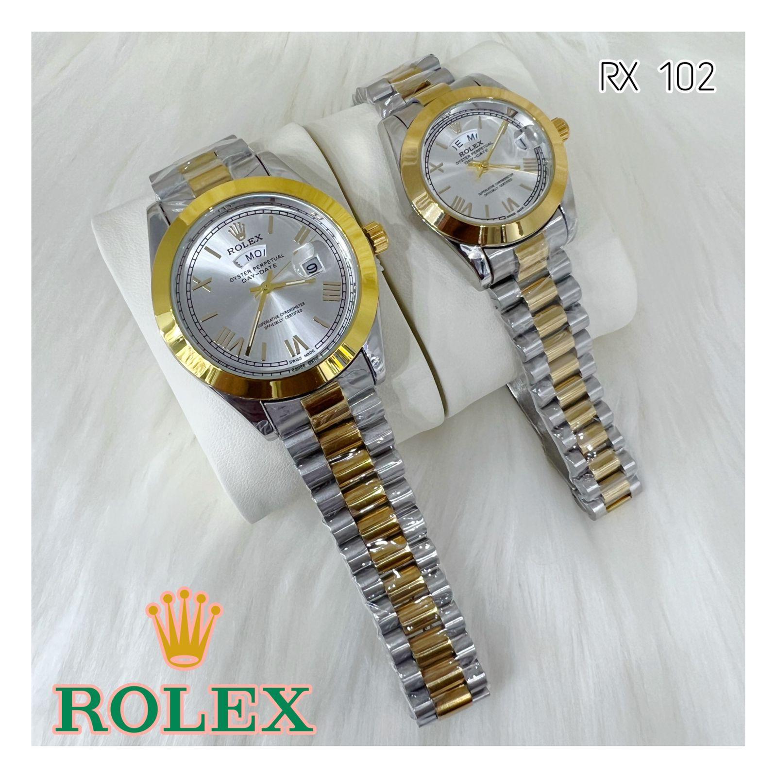 Rolex Day Date Diamond & Index Flat Model Couple_1