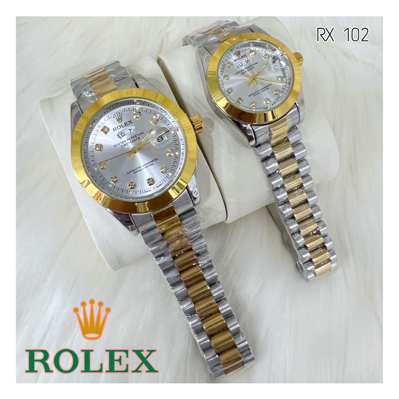 Rolex Day Date Diamond & Index Flat Model Couple_2