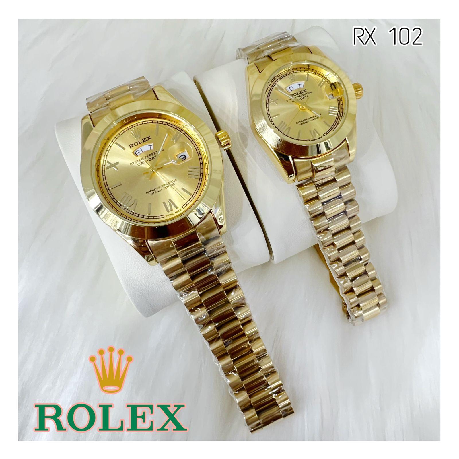 Rolex Day Date Diamond & Index Flat Model Couple_3
