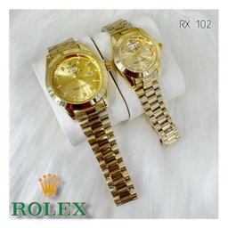 Rolex Day Date Diamond & Index Flat Model Couple