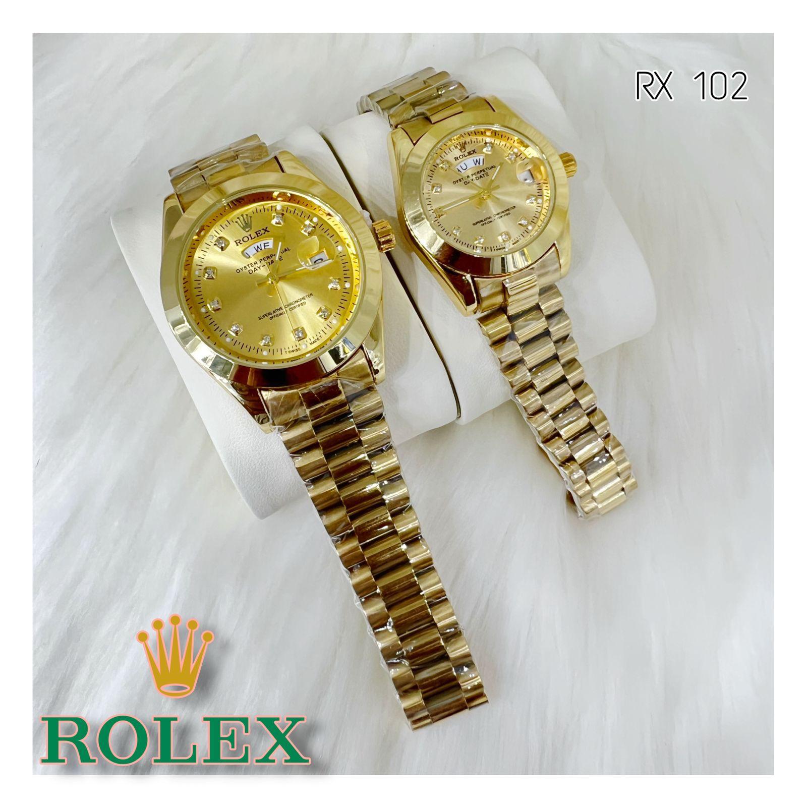 Rolex Day Date Diamond & Index Flat Model Couple_4