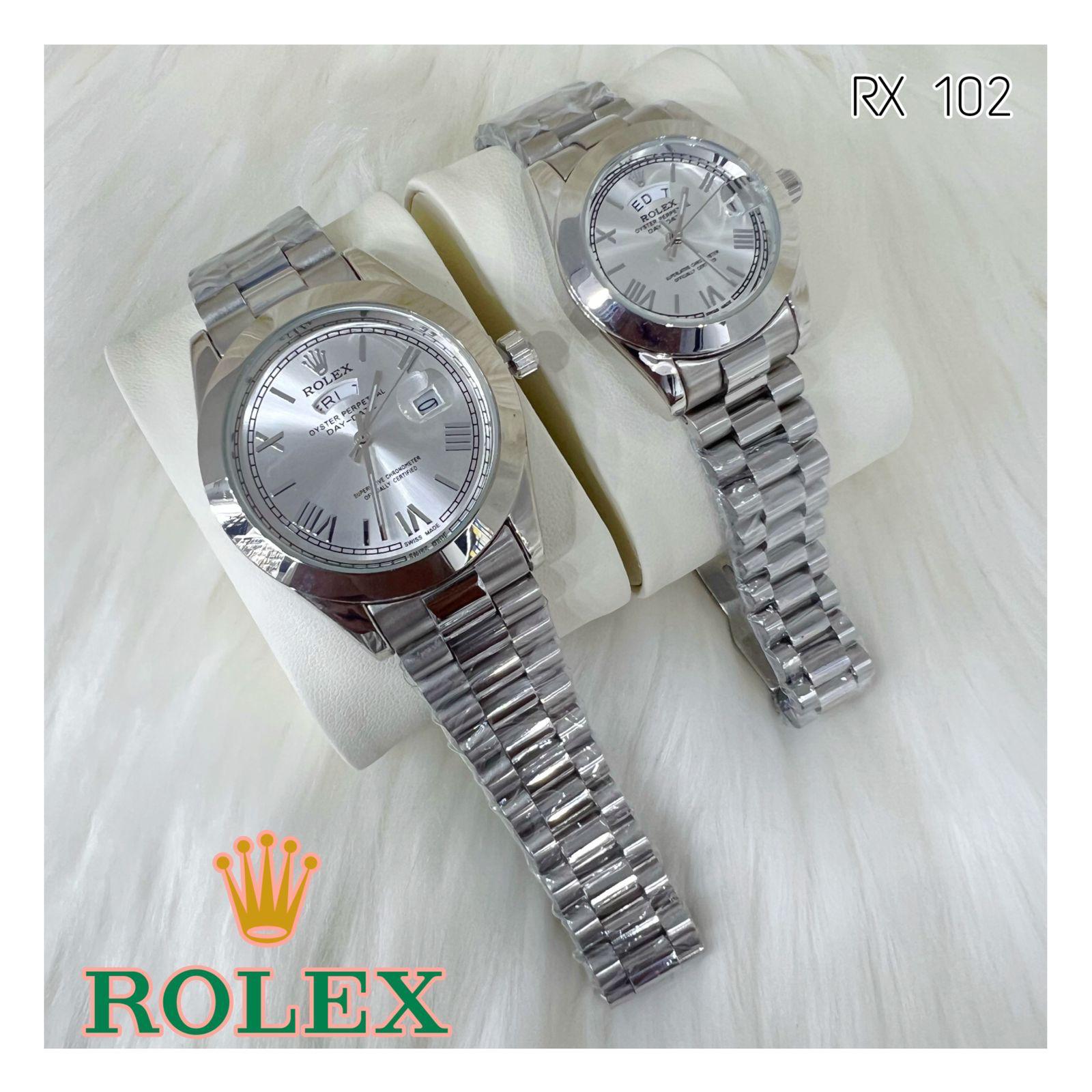 Rolex Day Date Diamond & Index Flat Model Couple_5