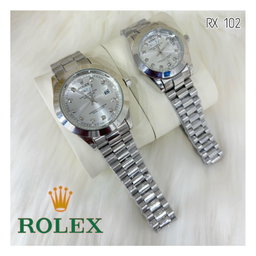 Rolex Day Date Diamond & Index Flat Model Couple