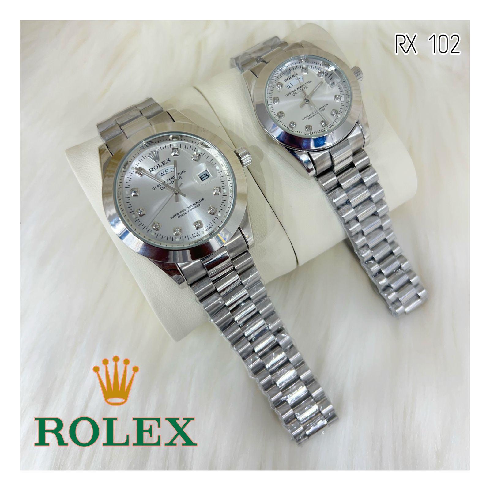 Rolex Day Date Diamond & Index Flat Model Couple_6