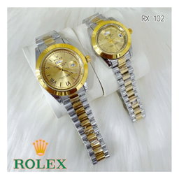 Rolex Day Date Diamond & Index Flat Model Couple
