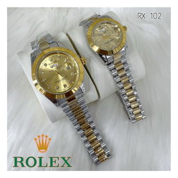 Rolex Day Date Diamond & Index Flat Model Couple