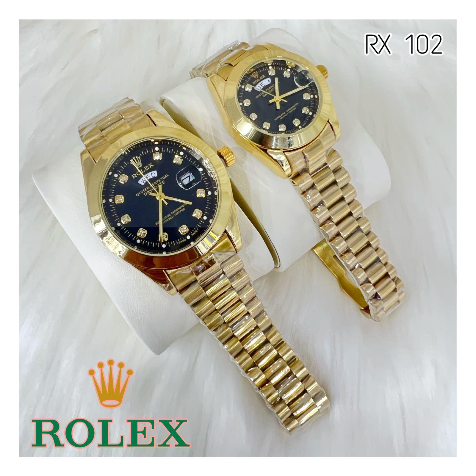 Rolex Day Date Diamond & Index Flat Model Couple_9