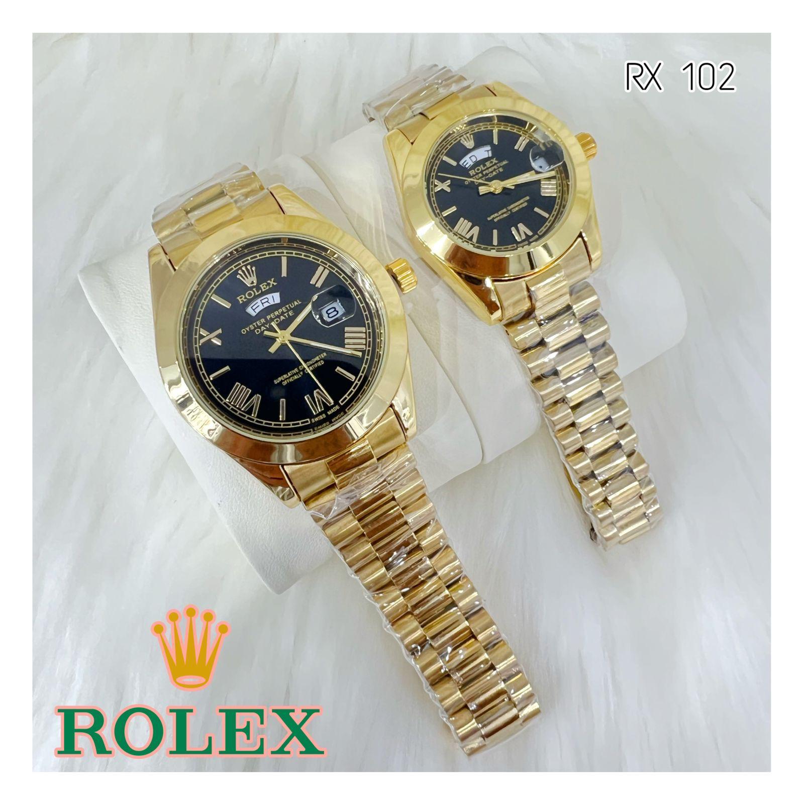 Rolex Day Date Diamond & Index Flat Model Couple_10