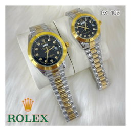 Rolex Day Date Diamond & Index Flat Model Couple