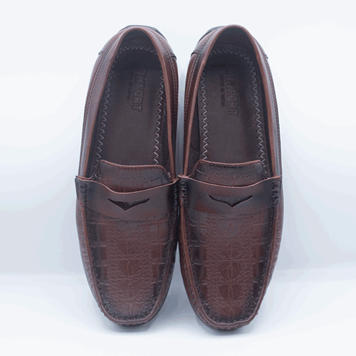 Men’s Slip-on Leather Shoes in Deep Brown GS34_0