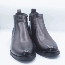 Dark Brown Sleek Leather Boots For Men’s, Sharp and Sophisticated Style GS36
