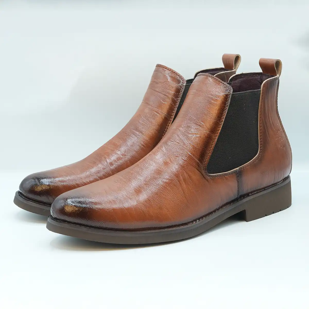 Classic Brown Chelsea-Style Boots GS48