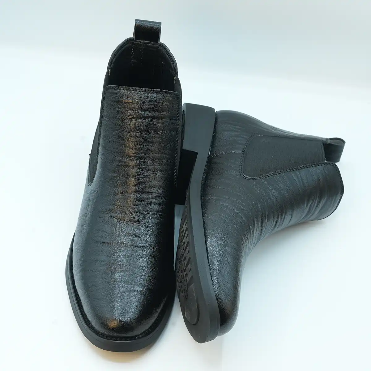 Black Leather Men’s Chelsea Boots GS50_2