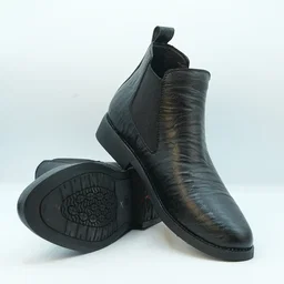 Black Leather Men’s Chelsea Boots GS50