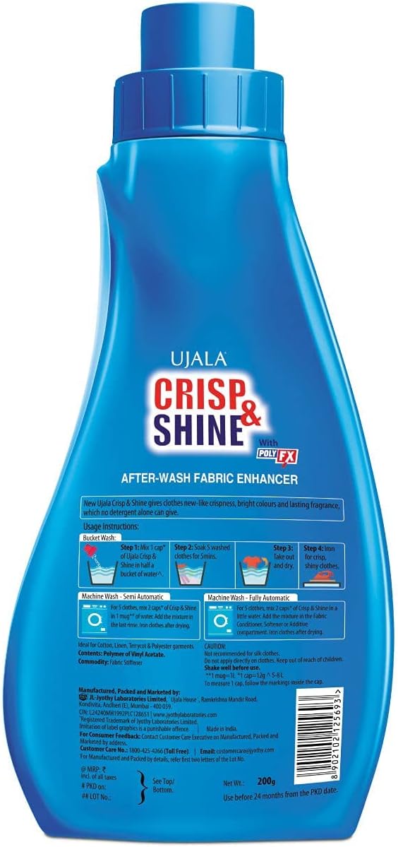 Ujala Crisp & Shine 200g Liquid Fabric Enhancer Detergent, Floral Scent_1