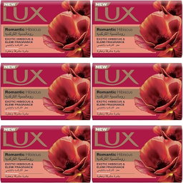 LUX Bar Soap 170g, Pack of 6  For Fragrant Glowing Skin, Romantic Hibiscus, With Exotic Hibiscus and Elemi Fragrance,