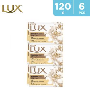 Lux Bar Soap for flaw-less skin, Lily, with Vitamin C, E, and Glycerine, 120g (Pack of 6)_0