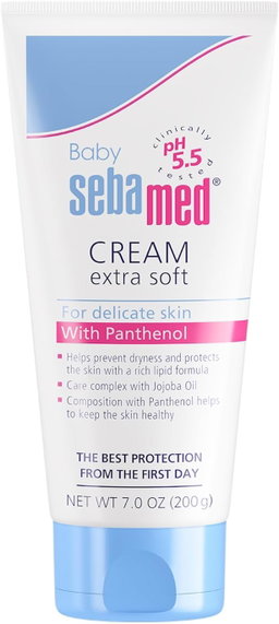 Sebamed Baby Cream Extra Soft Ultra Mild Gentle Hydrating Moisturizer for Delicate Skin 7 Fluid Ounces (200mL)