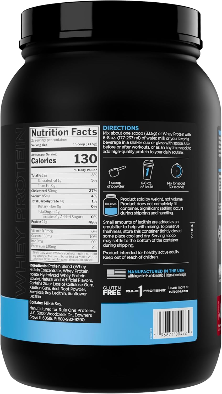 RULE 1 R1 WHEY PROTEIN STRAWBERRY AND CREAM 2LBS_1