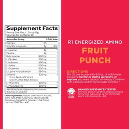 RULE 1 ENERGIZED AMINO FRUIT PUNCH 30 SERVIDAS