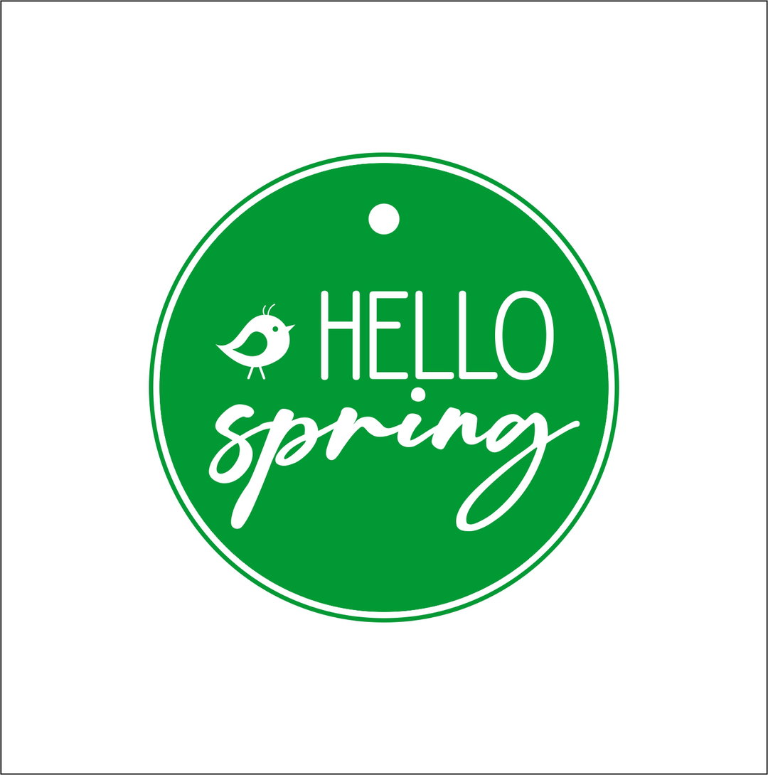 Hello Spring 10 Tags Green