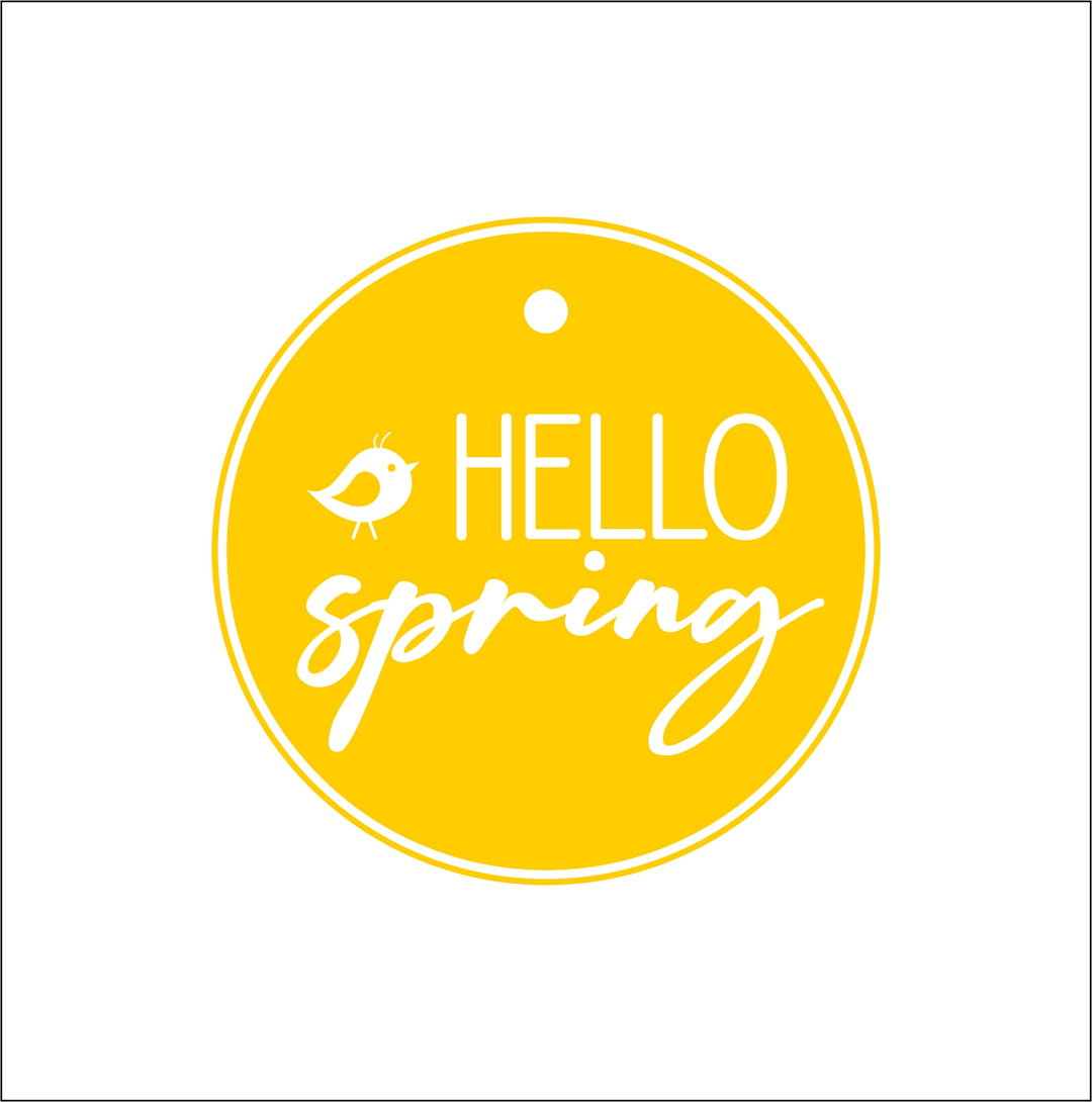 Hello Spring 10 Tags Yellow