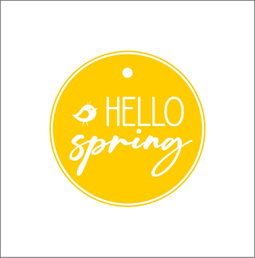 Hello Spring 10 Tags Yellow