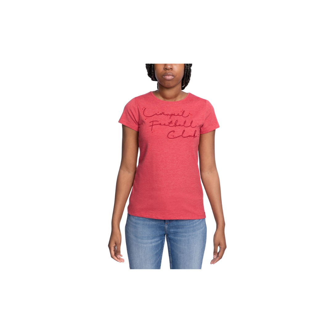 LFC Womens Red Marl Embroidered Tee (A15092)_2