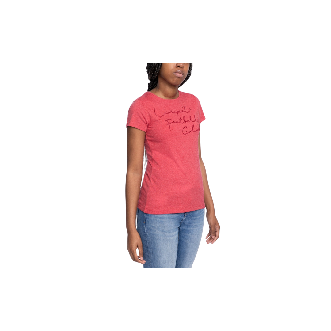 LFC Womens Red Marl Embroidered Tee (A15092)_3