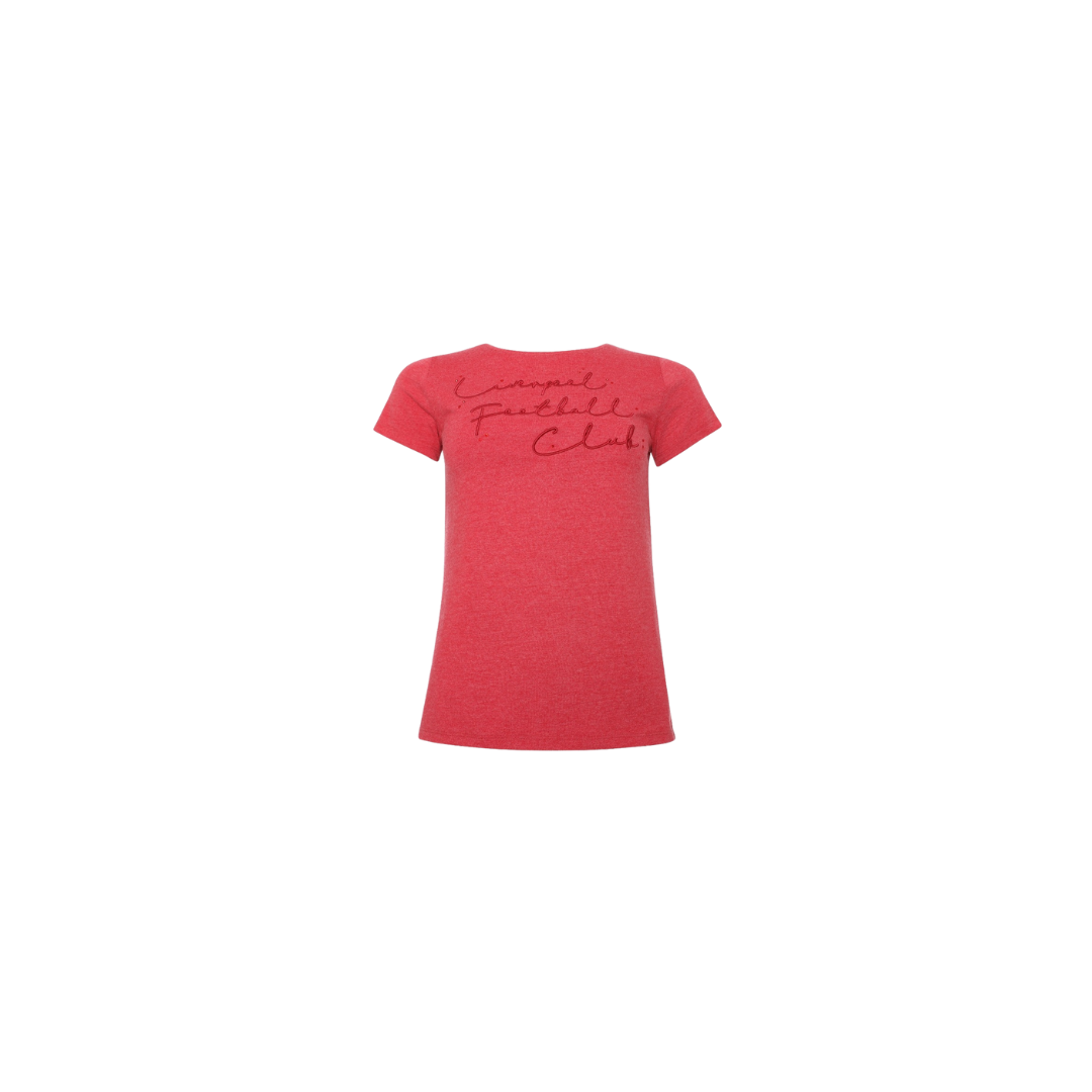 LFC Womens Red Marl Embroidered Tee (A15092)_5