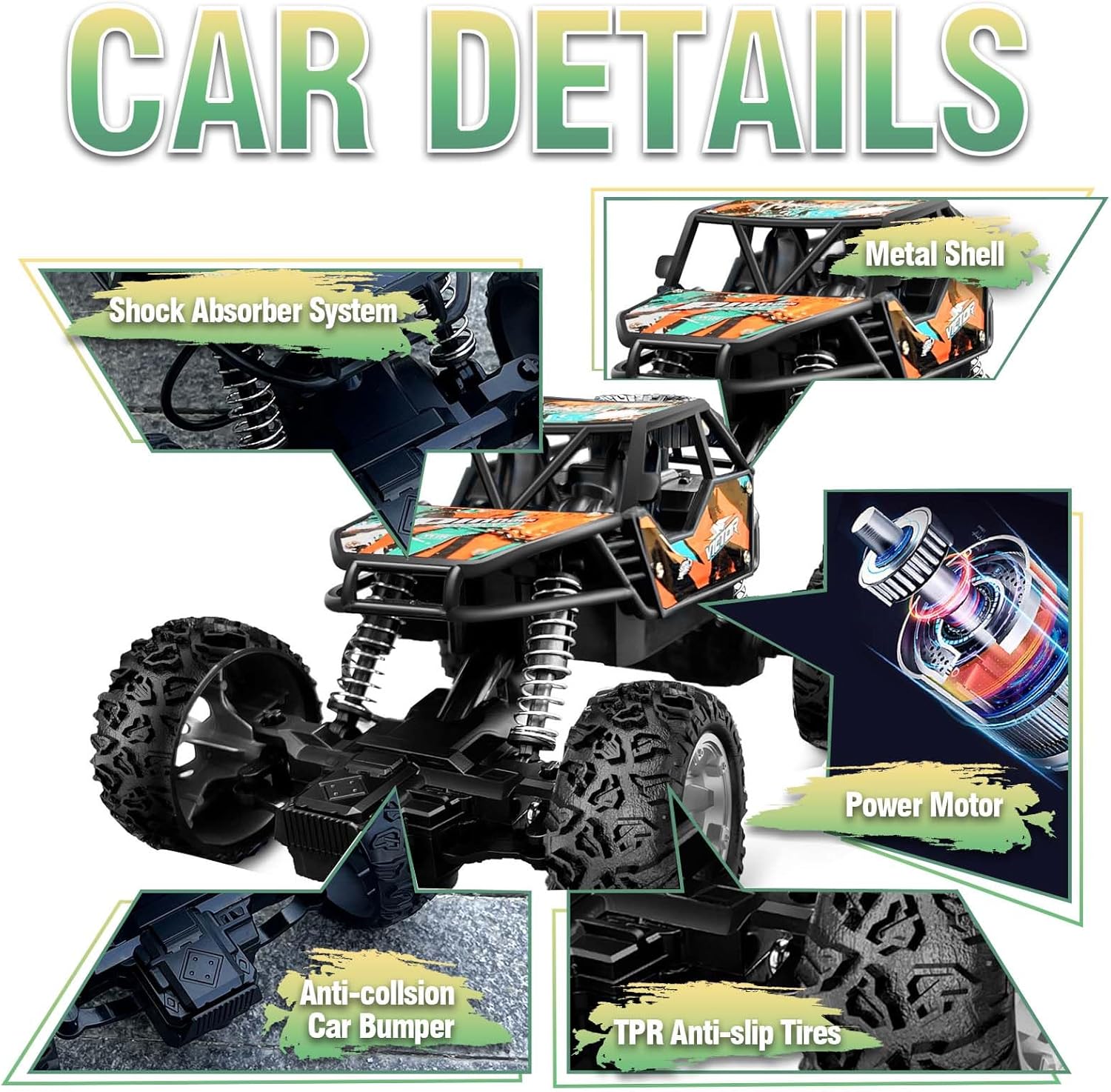 BLUECEDAR RC Racing Car, 2WD High Speed Off Road RC Car