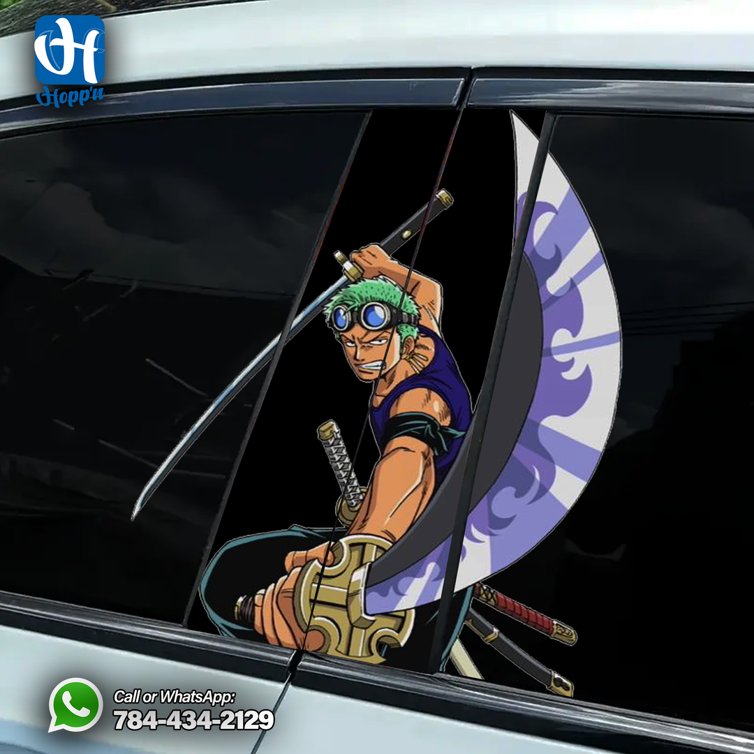 Zoro Two Sword Style Window Sticker