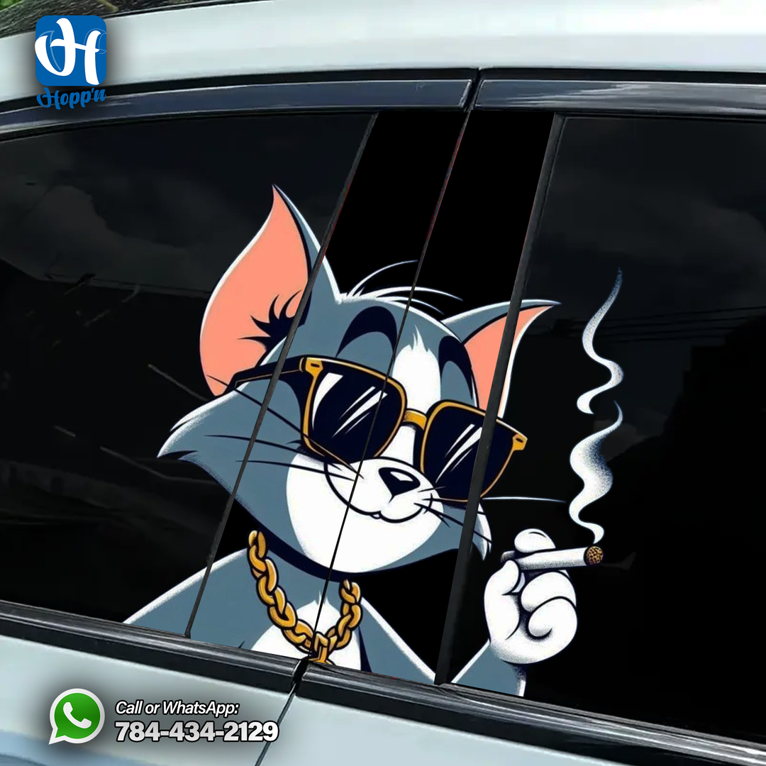 Smoking Tom Window Sticker