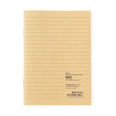 MUJI Semi Bleached Paper Notebook A6 _0
