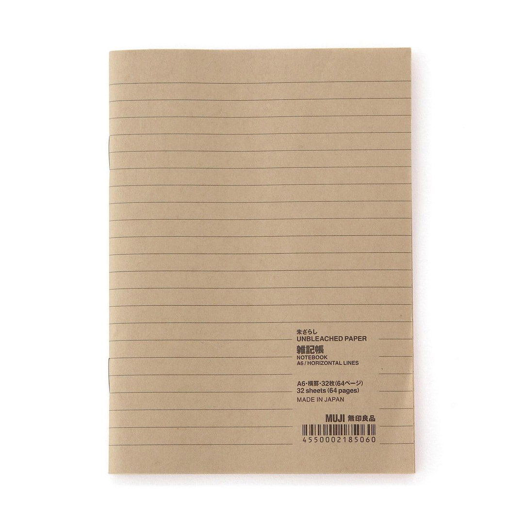 MUJI Unbleached Paper Notebook A6