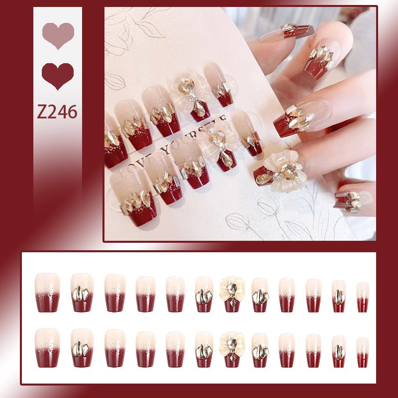 🛒  เล็บปลอม พสจีน พร้อมกาวติดเล็บ + ตะไบจิ๋วว 💗🇨🇳_2