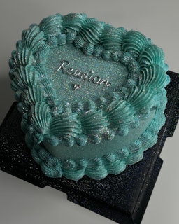 Teal Blue Glitter Cake