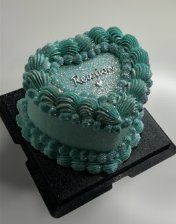 Teal Blue Glitter Cake