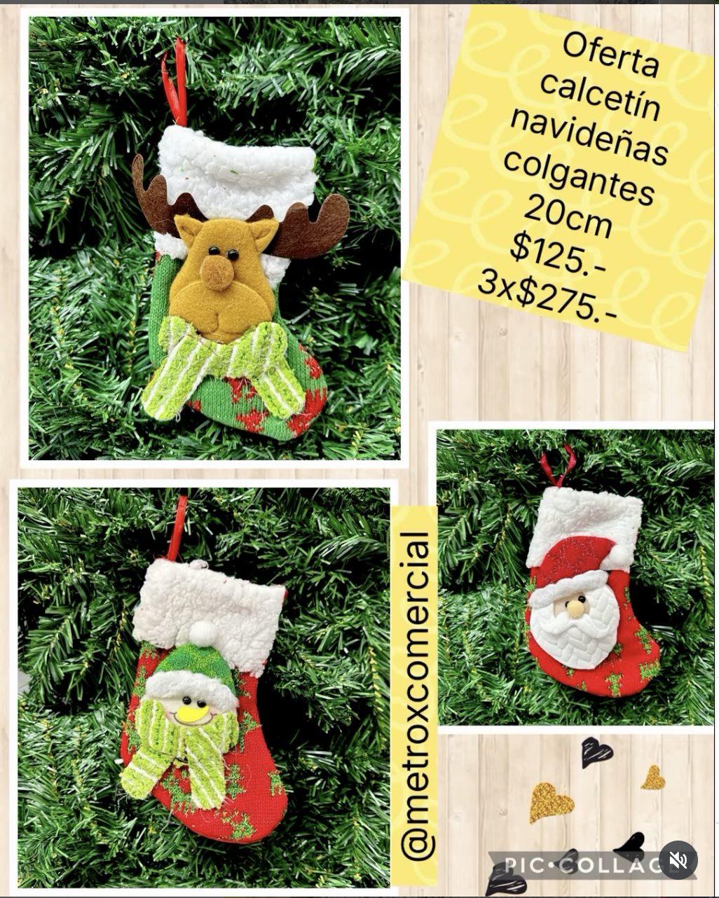 Oferta Calcetín navideñas colgantes (20cm)_0