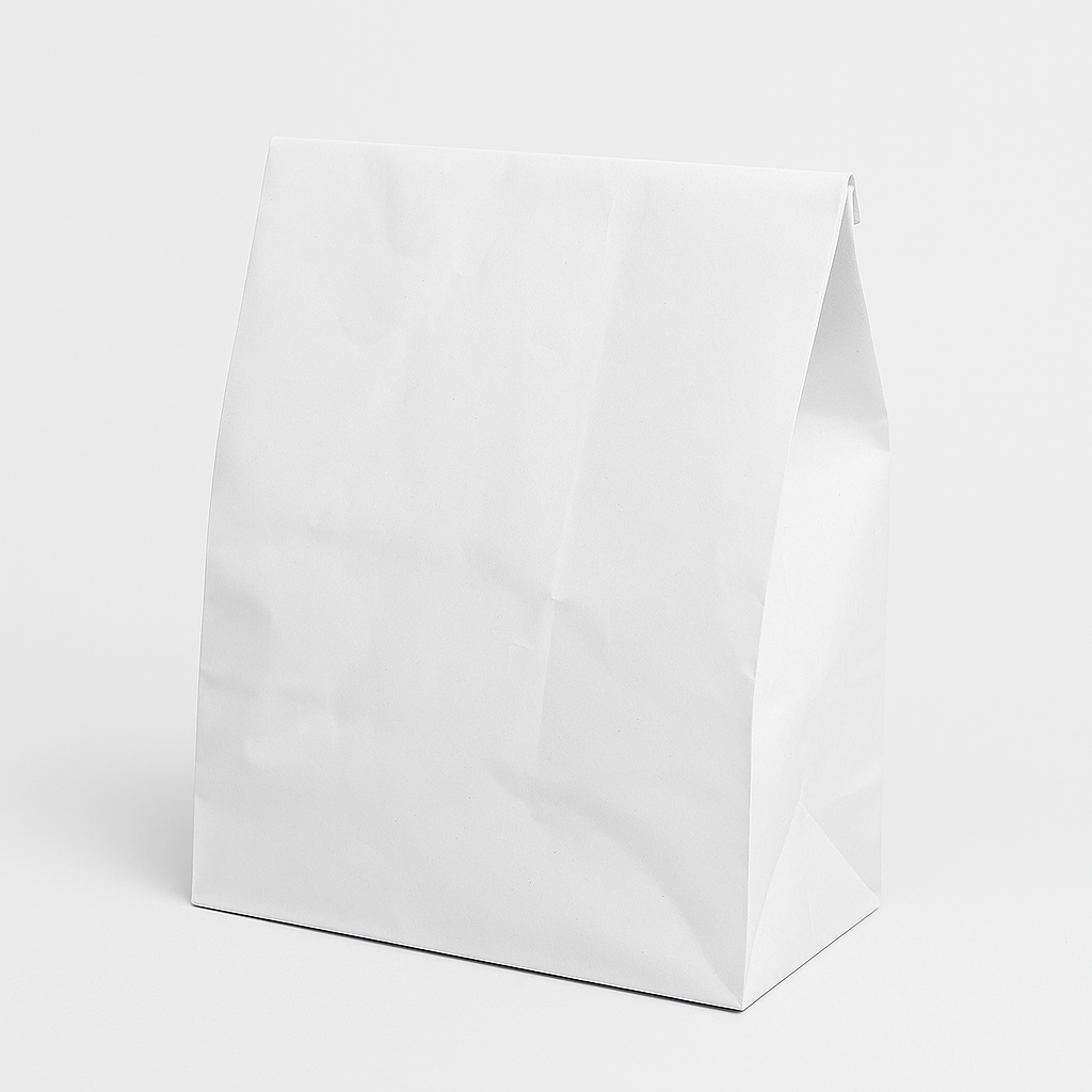 KRAFT DELIVERY TAKEOUT BAGS -10.5” x 9” x 6” - WHITE - (WITHOUT HANDLES)  _4
