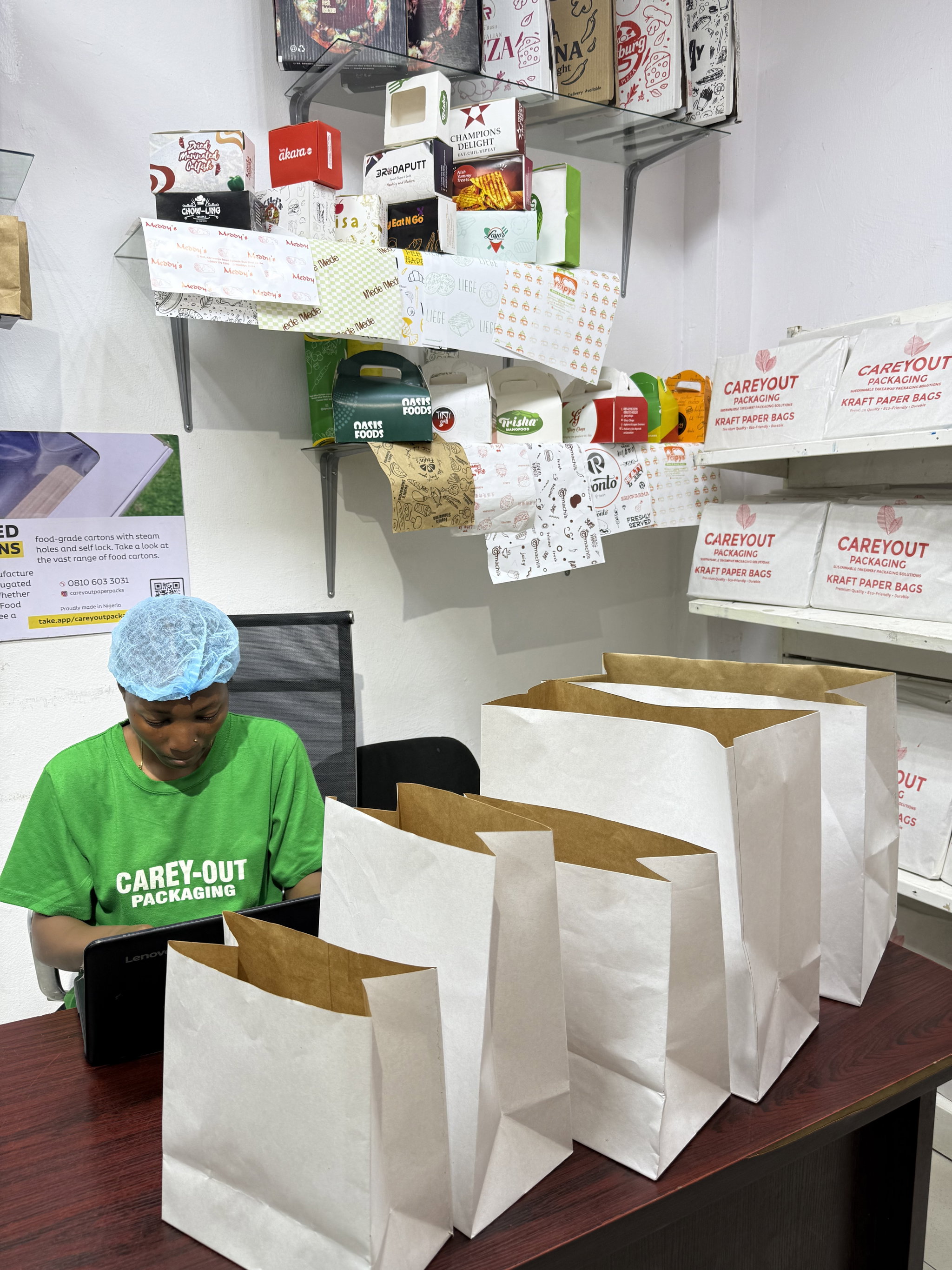 KRAFT DELIVERY TAKEOUT BAGS -10.5” x 9” x 6” - WHITE - (WITHOUT HANDLES)  _5